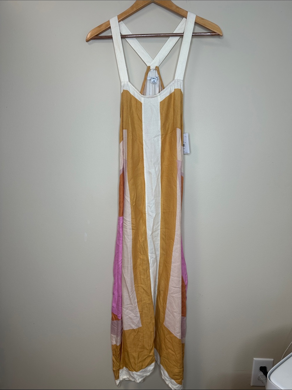 O’Neill Striped High Low Dress Mustard and Pink Size XS